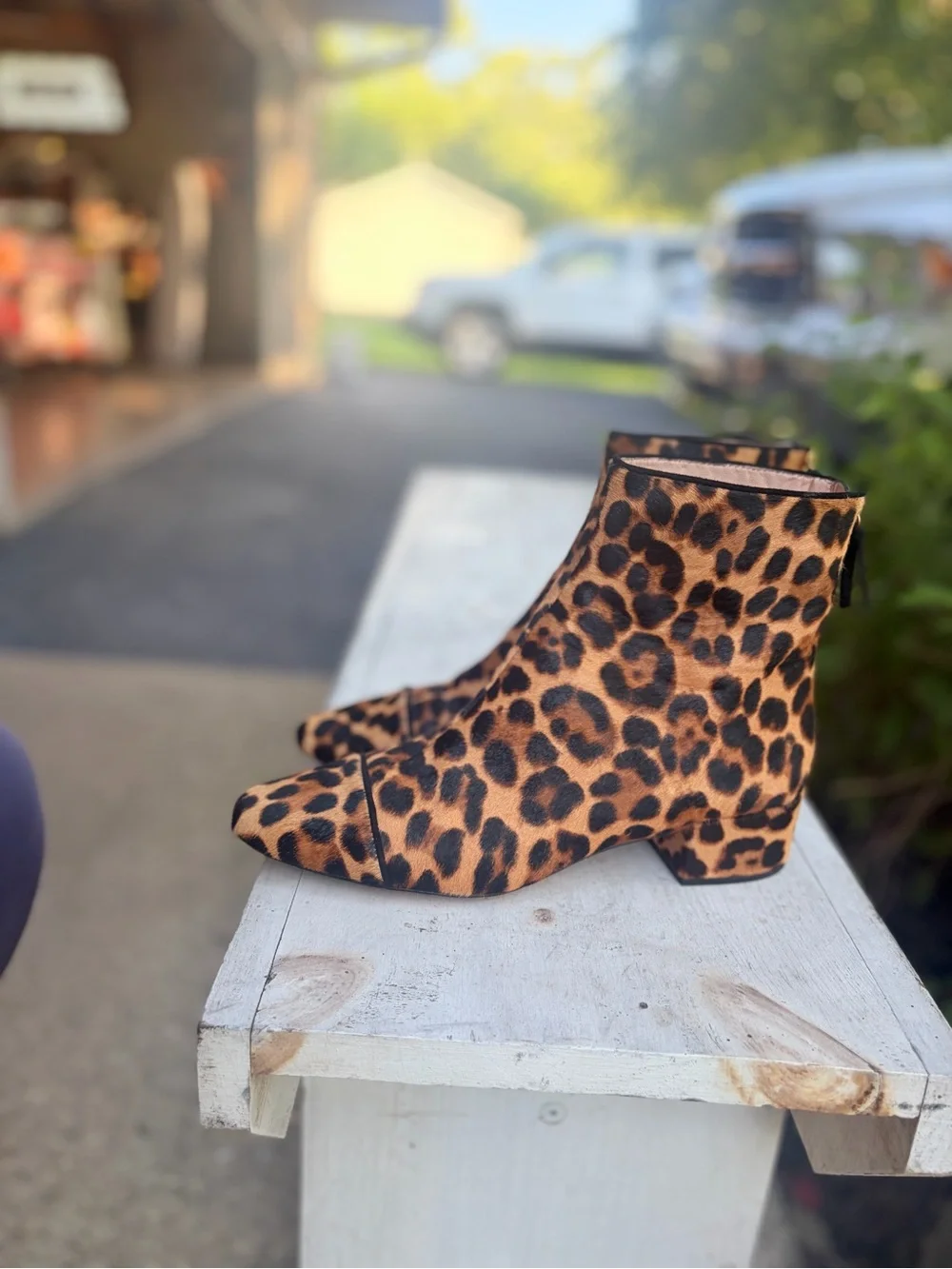J.Crew – Ankle Boots – Roxie Cap-Toe Ankle Boots in Calf Hair – Leopard – Sz. 8.